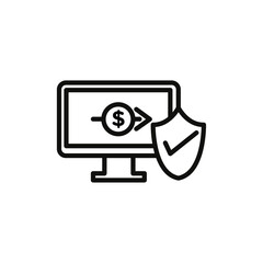 Obraz premium Safe transfer icon flat line symbol set.