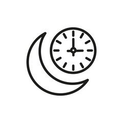 Sahur time icon flat line symbol set.