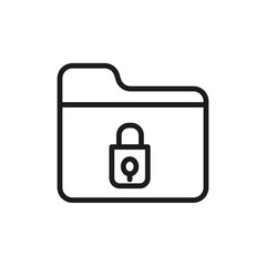 Secret folder icon flat line symbol set.