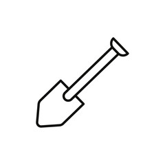 Shovel icon flat line symbol set.