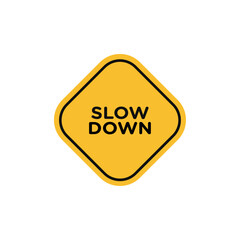 Slow down sign flat line symbol set.