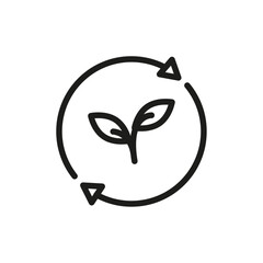 Sustainable icon flat line symbol set.