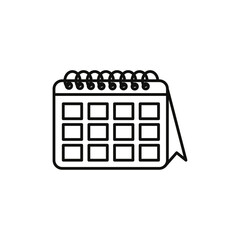 Table calendar icon flat line symbol set.