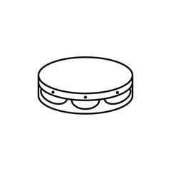 Tambourine icon flat line symbol set.