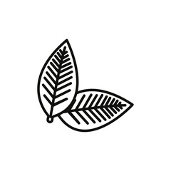 Tobacco leaves icon flat line symbol set.
