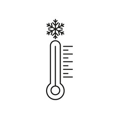 Thermometer cold icon flat line symbol set.