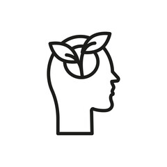 Think green icon flat line symbol set.