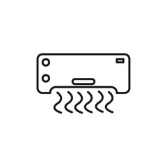 Air conditioner icon flat line symbol set.