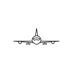 Airplane icon flat line symbol set.