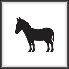 Baby donkey silhouette illustration