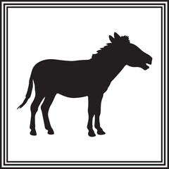 Flat vector illustration of a donkey .