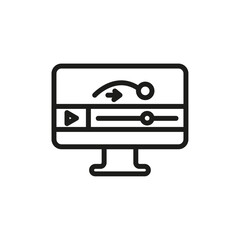 Animation icon flat line symbol set.