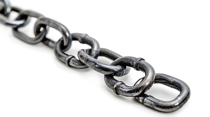 Obraz premium A close-up of a black metal chain, showcasing its links and texture.