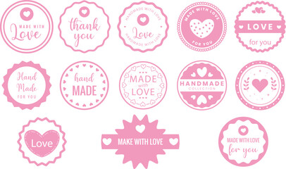 Bundle of thank you stamps (hand made, thank you, hand made collection, made with love) 