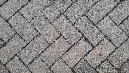 background of brick paving block arrangement