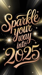 Sparkle your way into the new year with a vibrant and festive design for 2025 celebrations