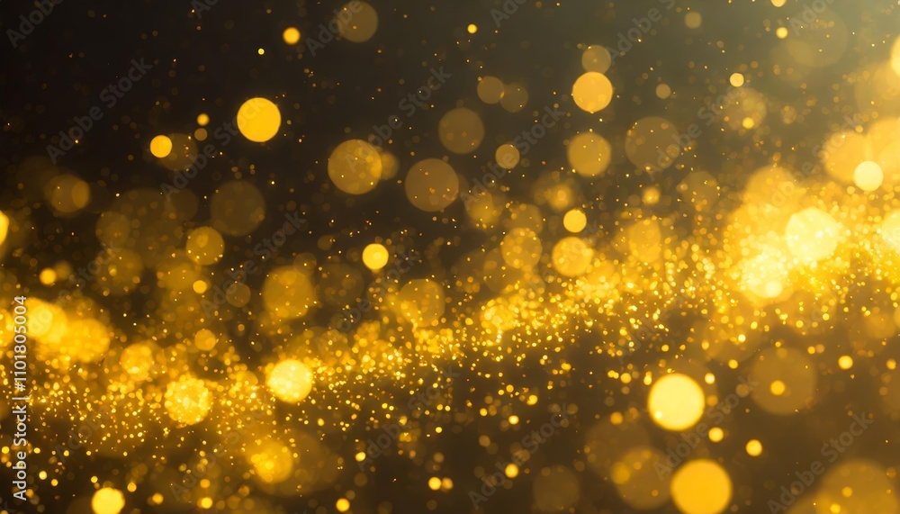 Poster radiant yellow glow particle abstract bokeh background with shimmering light effects, ideal for crea