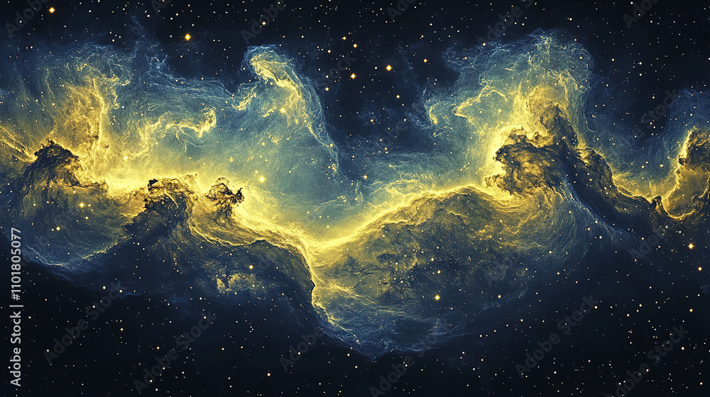Aufkleber stunning cosmic nebula displaying vibrant colors and intricate formations in deep space at night. ge