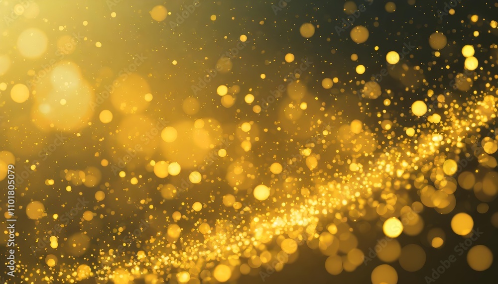 Aufkleber ethereal yellow glow particle abstract bokeh background featuring soft light orbs, radiant highlight