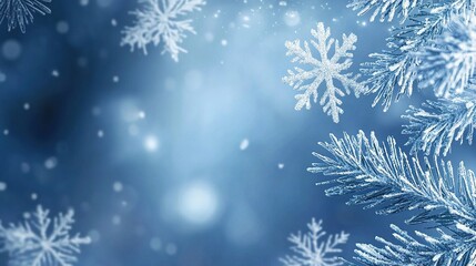 Elegant Merry Christmas Design with Snowflakes and Winter Vibes