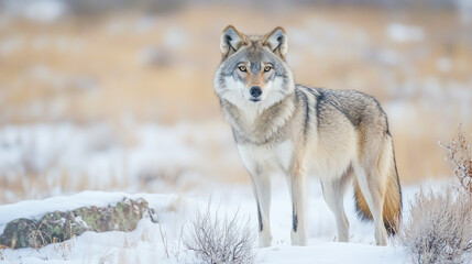 Fototapeta premium Social Structure and Pack Dynamics in Wolf Behavior
