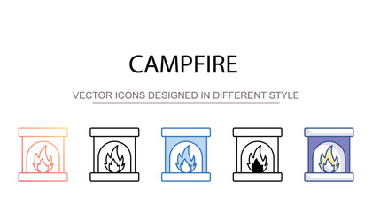Campfire icon design with white background stock illustration