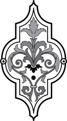 Oriental vector pattern with arabesques and floral elements. Traditional classic ornament