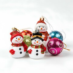 Verspielte und niedliche Schneemann-Dekorationen, ideal f&uuml;r Weihnachtswerbung, Events oder Heimdekorationsprodukte.