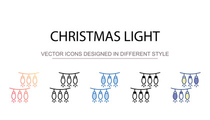 Christmas Light icon design with white background stock illustration