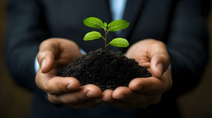 Business Executive Analyzing Sustainable Supply Chain Data Close Up for Eco-Friendly Practices and Green Strategies