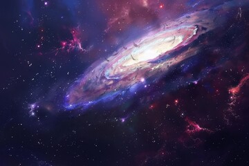 Painted hues of a distant galaxy in deep space.