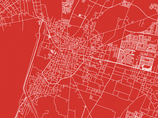 Christmas Map of Zumpango, Mexico in Snowy White on Festive Red Background.