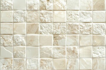Fototapeta na wymiar A detailed view of a tile wall with varied textures and colors