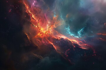 Vivid Nebulae in the Depths of Space