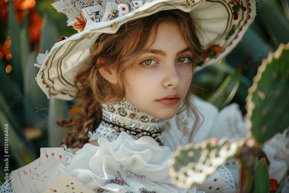 Poster moment of magic journey in wonderland created with generative ai technology