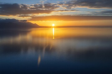 Obraz premium Stunning early morning sunrise illuminating the sea. 