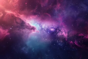 Colorful and vivid space nebula with bright stars and dust formations