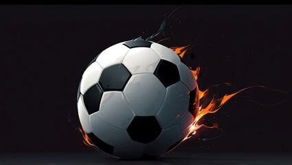 Soccer Ball on Fire - Burning Passion for the Game