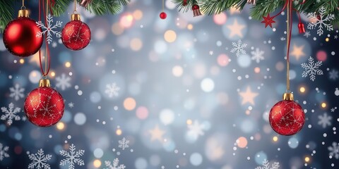 A festive and colorful background filled with Christmas decorations and New Year's symbols, merry, ornaments