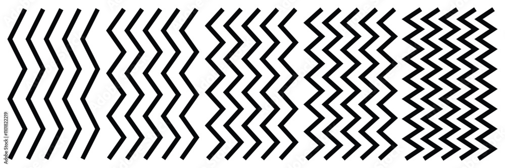 Poster set of wavy horizontal lines. wave line set. zigzag. vector black underlines, smooth end squiggly ho