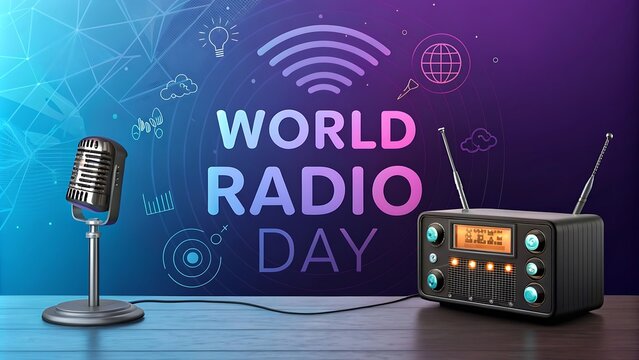 world radio day background - Powered by Adobe