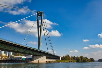 A3 motorway bridge over the River Danube near Deggendorf. Bavaria