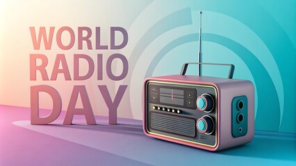 Obraz premium world radio day background