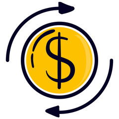 Coin dollar icon