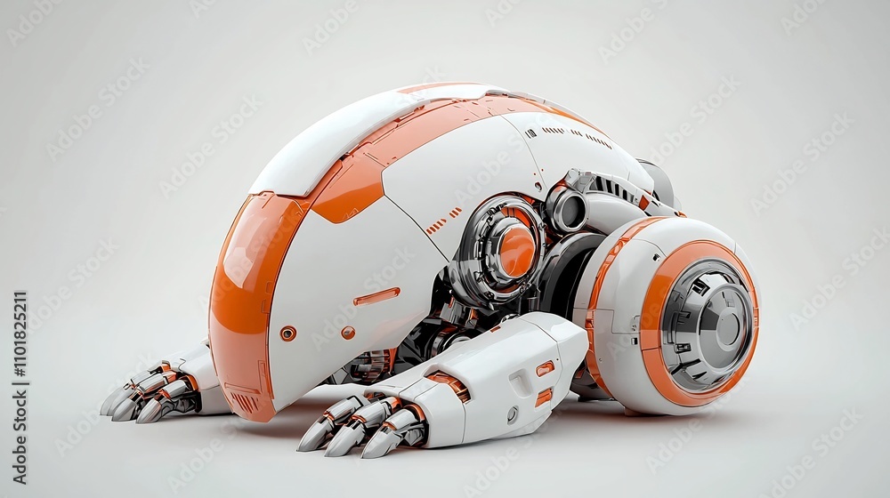Poster highly detailed and cinematic 3d rendering of a futuristic mecha warrior robot with gleaming chrome 
