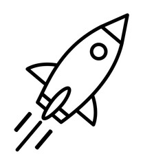 Launching to Success: A simple yet powerful rocket icon, symbolizing rapid growth, innovation, and the exciting journey of a startup or new venture. Perfect for presentations, websites.