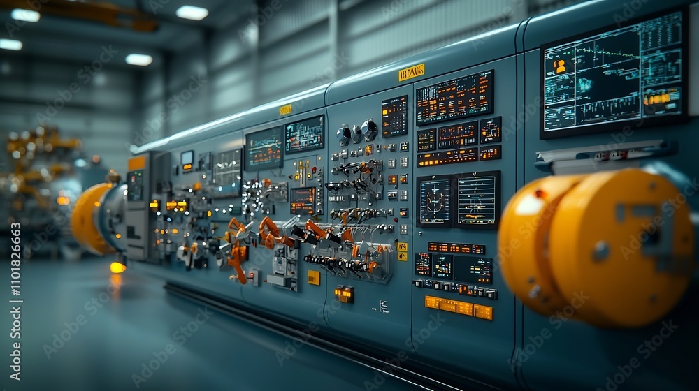 Poster skilled technicians overseeing complex offshore drilling from a high tech control center with numero