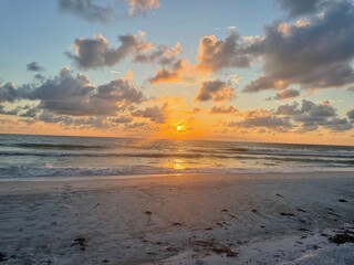 sunset over the beach