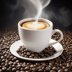 Delicious coffee beans cup