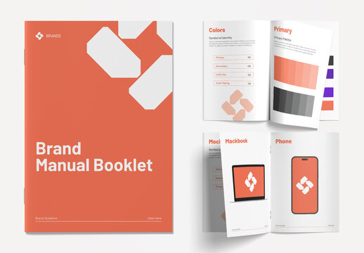 Brand Manual Layout with Orange Accents